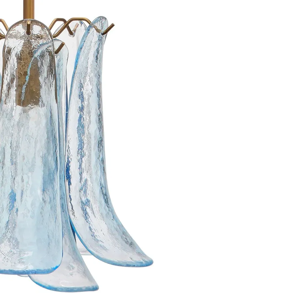 Isolde Petal Pendant Light - Blue, Glass