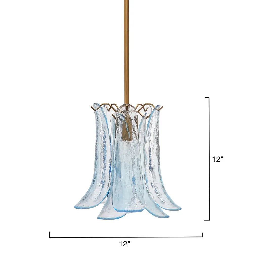 Isolde Petal Pendant Light - Blue, Glass