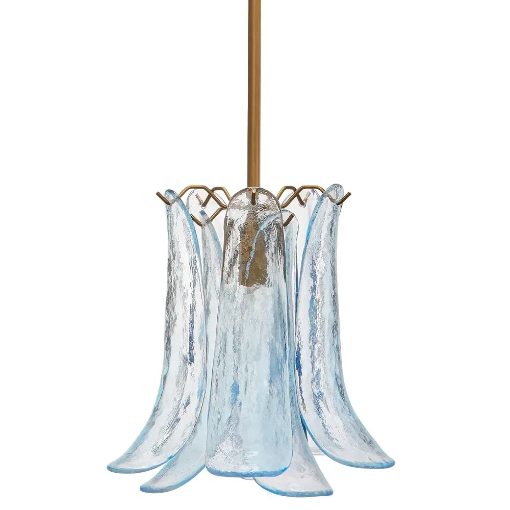 Isolde Petal Pendant Light - Blue, Glass image