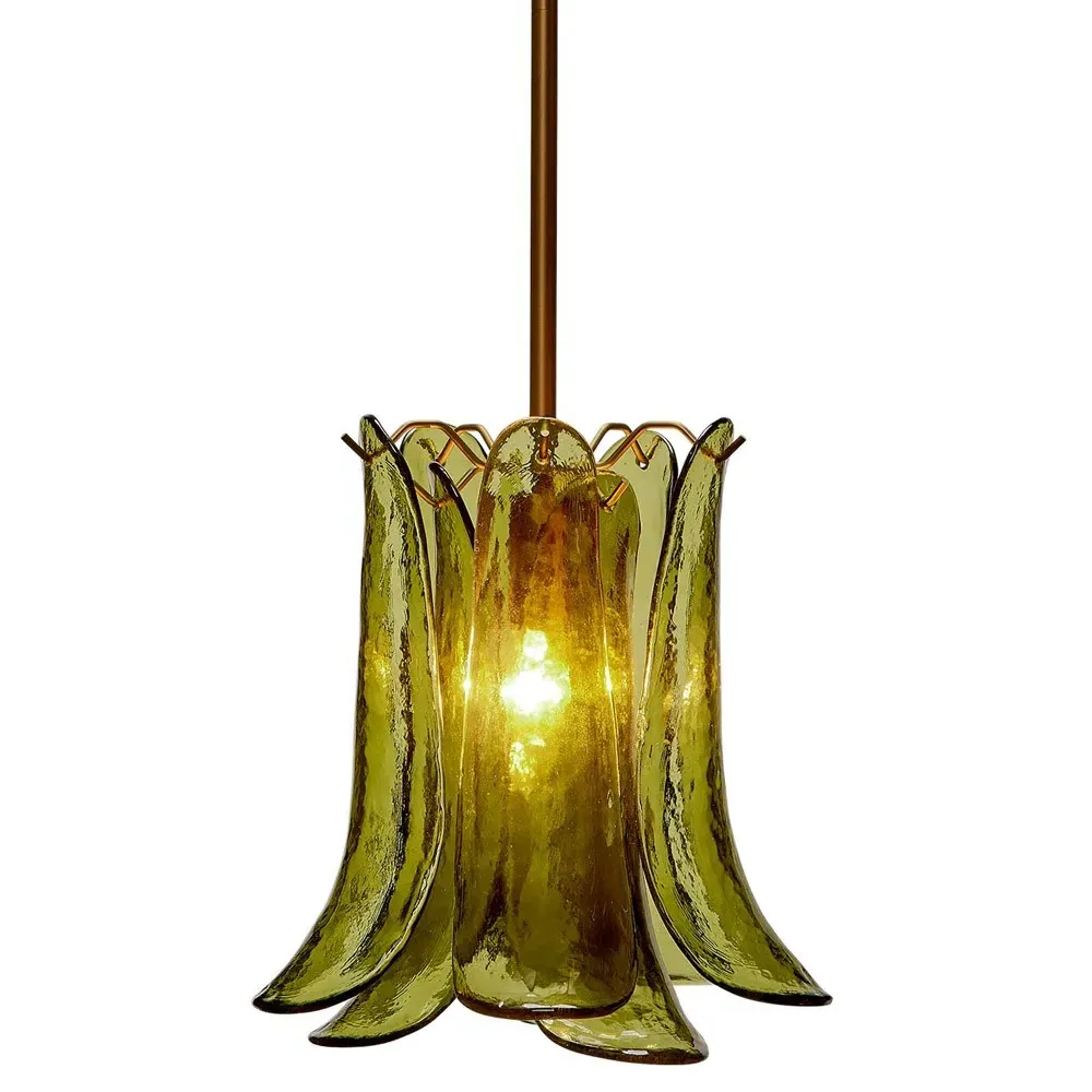 Isolde Petal Pendant Light - Green, Glass