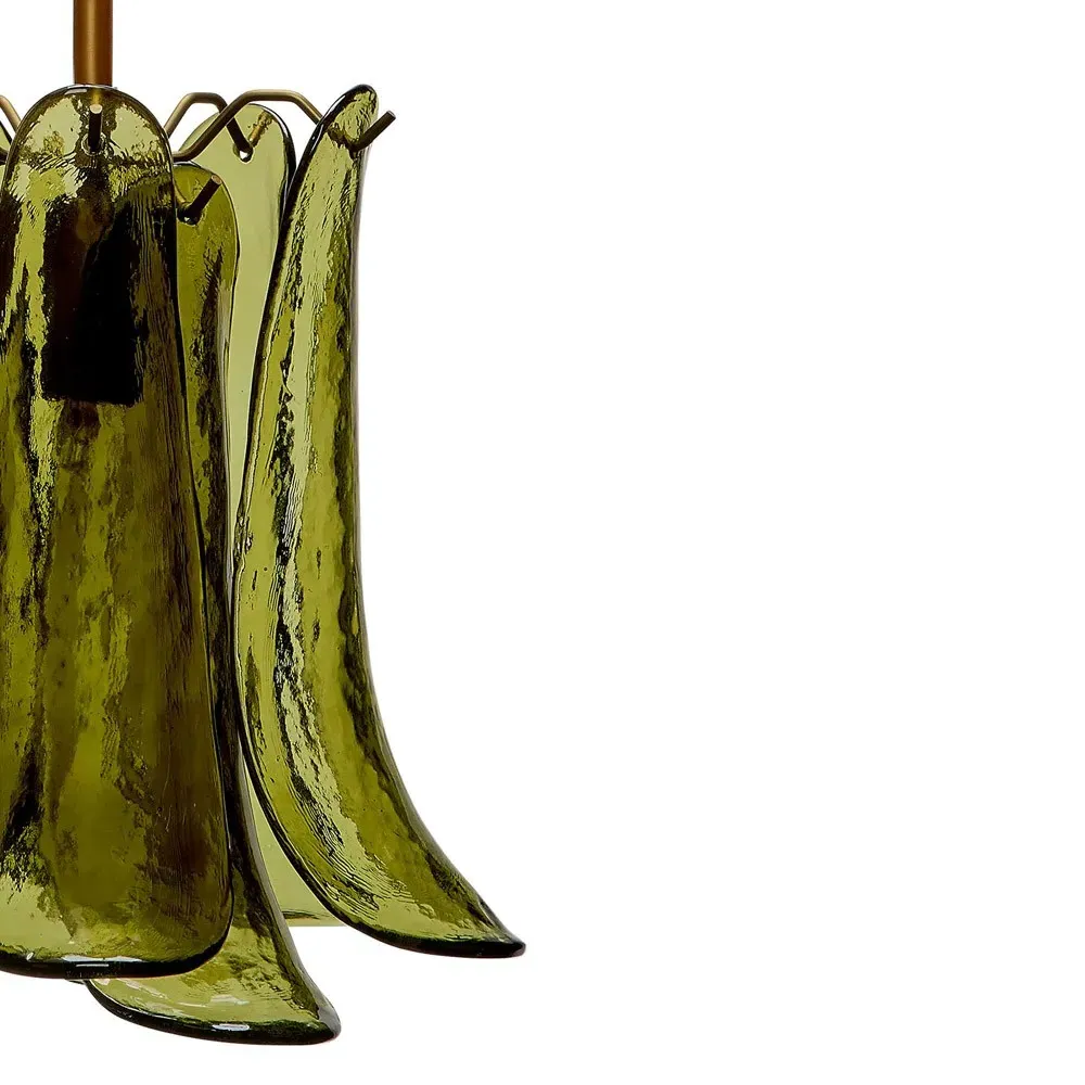 Isolde Petal Pendant Light - Green, Glass
