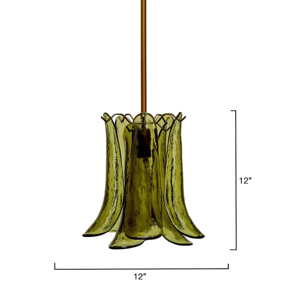 Isolde Petal Pendant Light - Green, Glass