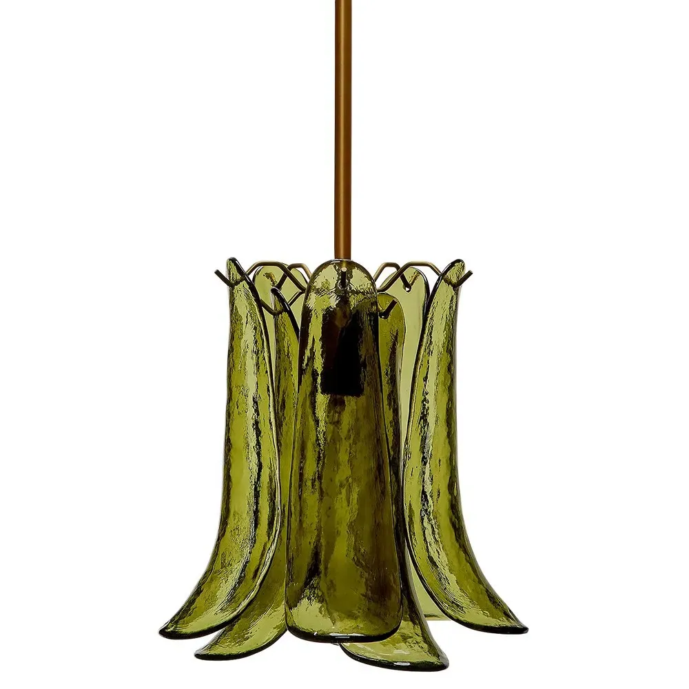 Isolde Petal Pendant Light - Green, Glass