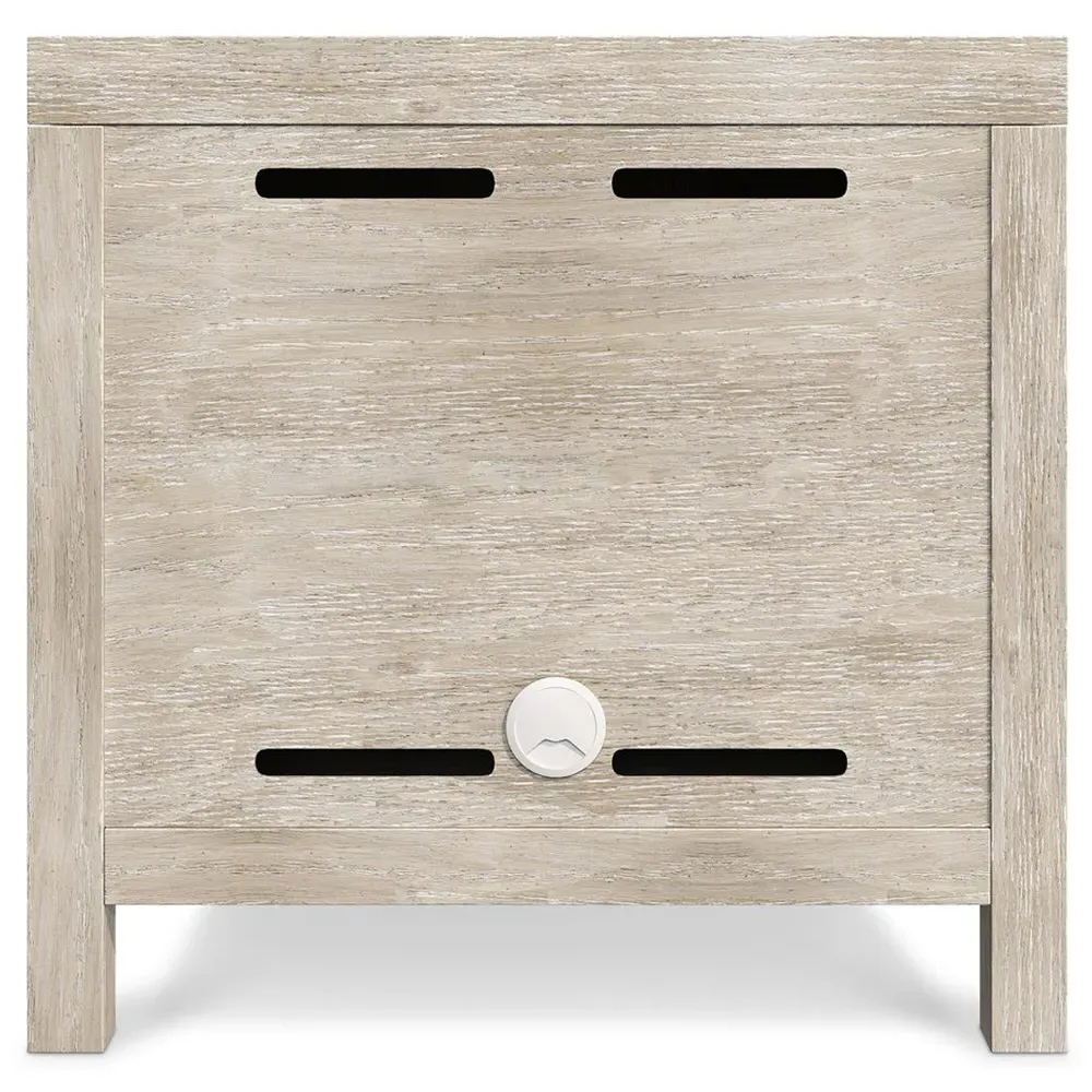 Isolde Small Nightstand - Beige, White Oak