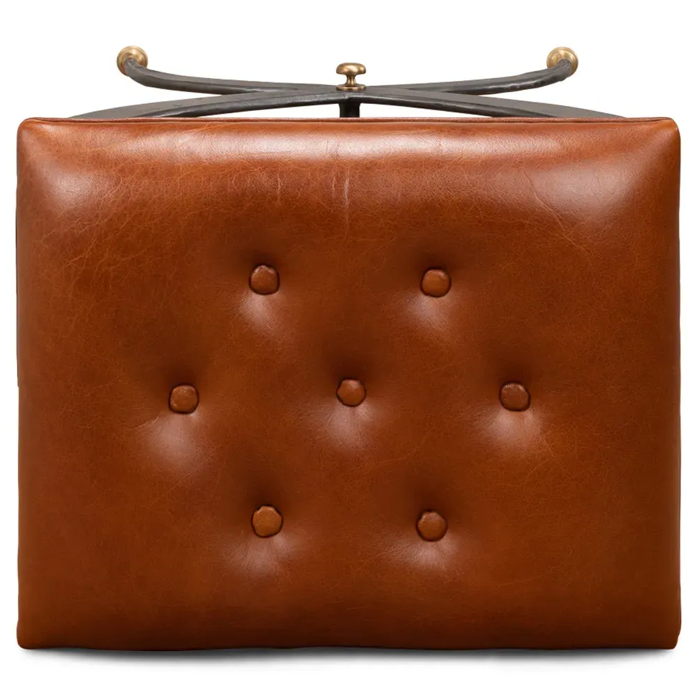 Isonn Stool - Brown, Leather