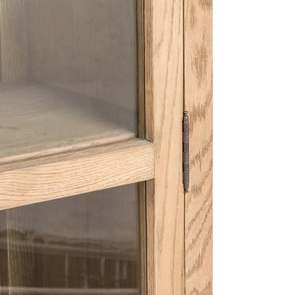 Ivan 2 Glass Door Arched Display Case - Brown, Oak