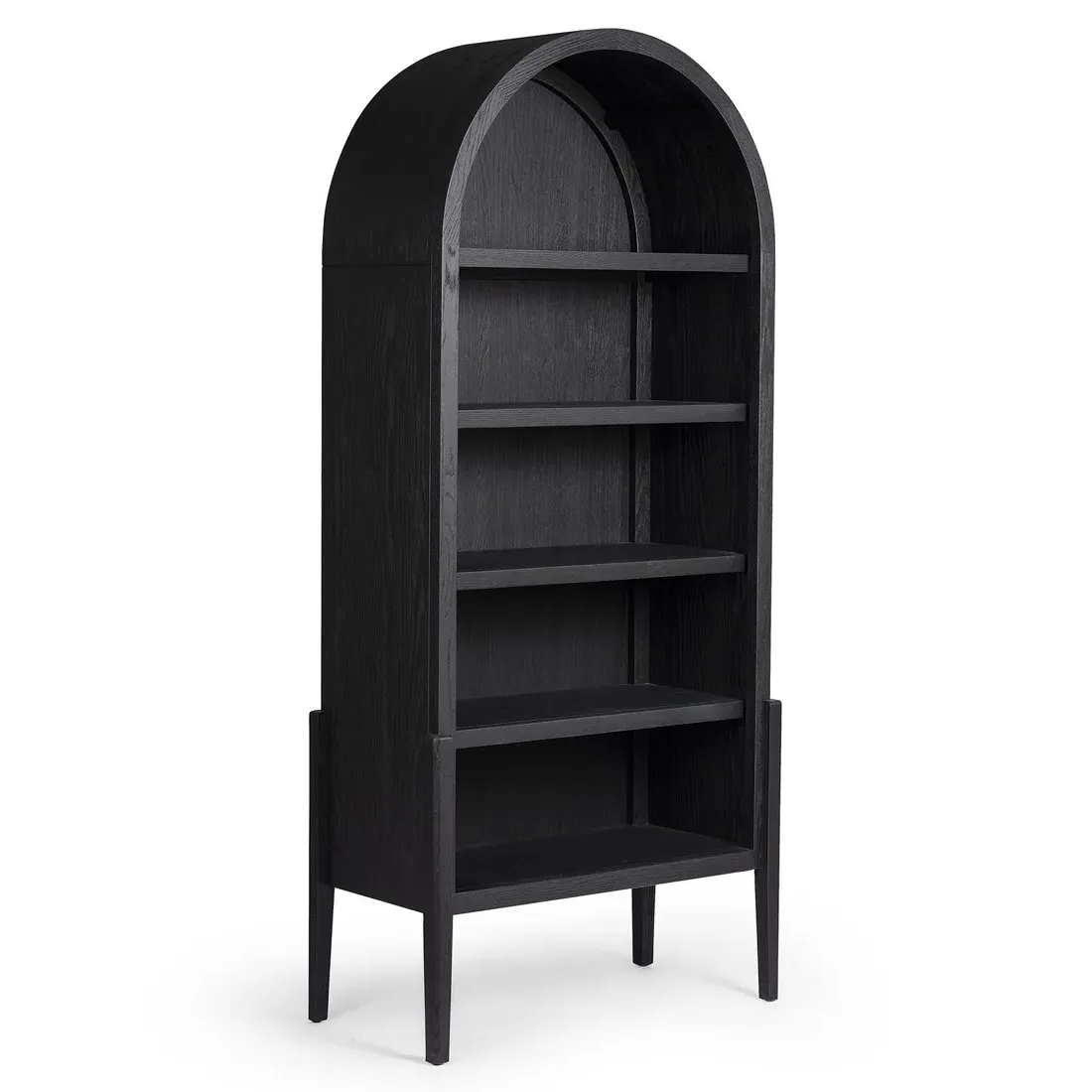 Ivan Arched Bookcase - Black, Oak
