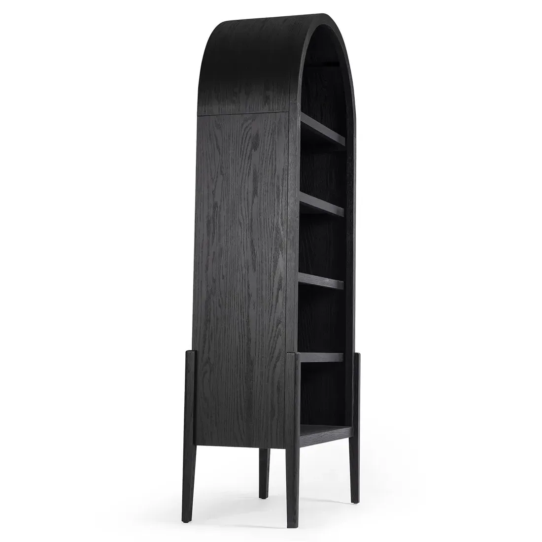 Ivan Arched Bookcase - Black, Oak