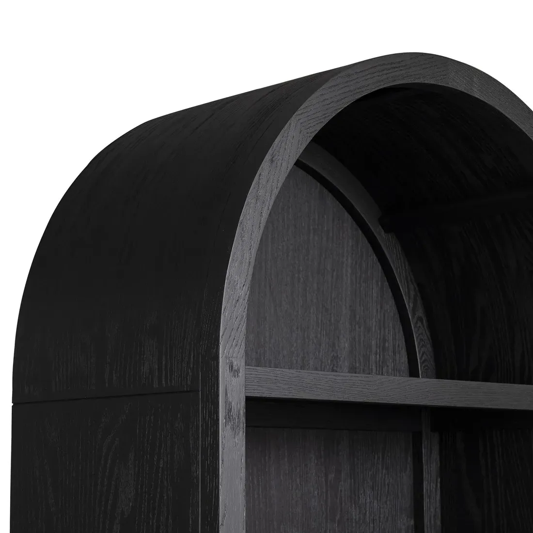 Ivan Arched Bookcase - Black, Oak