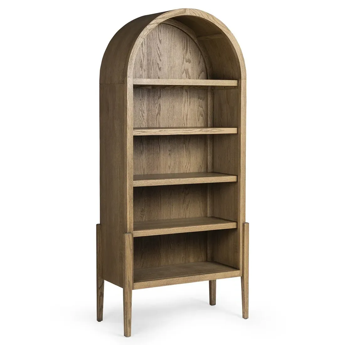Ivan Arched Bookcase - Brown, Oak