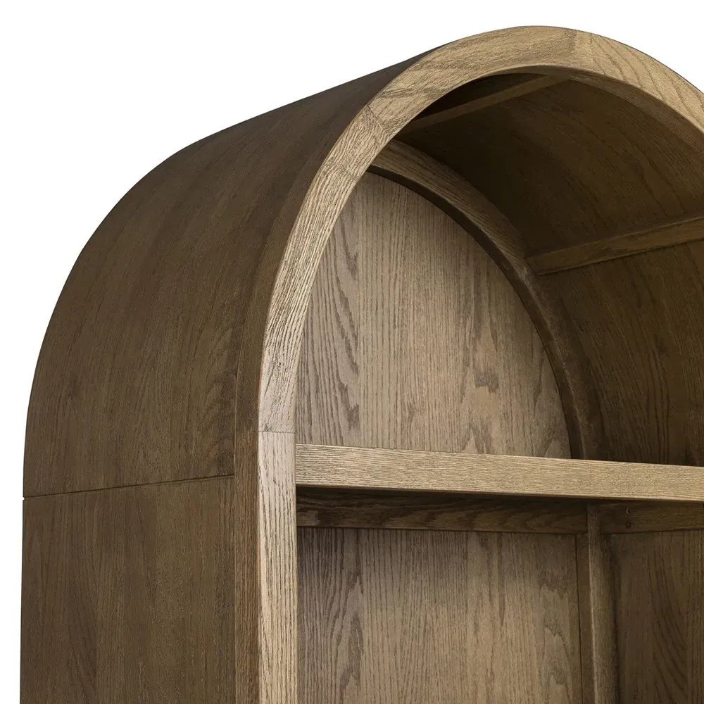 Ivan Arched Bookcase - Brown, Oak