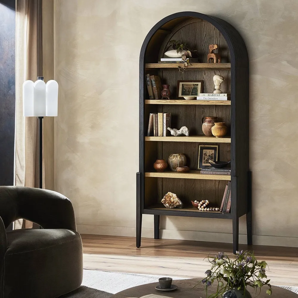 Ivan Arched Bookcase - Brown, Oak