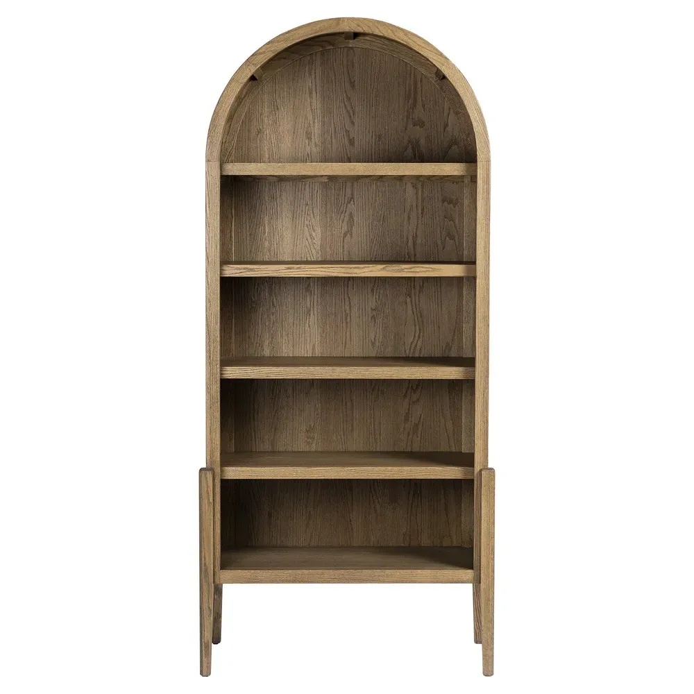 Ivan Arched Bookcase - Brown, Oak
