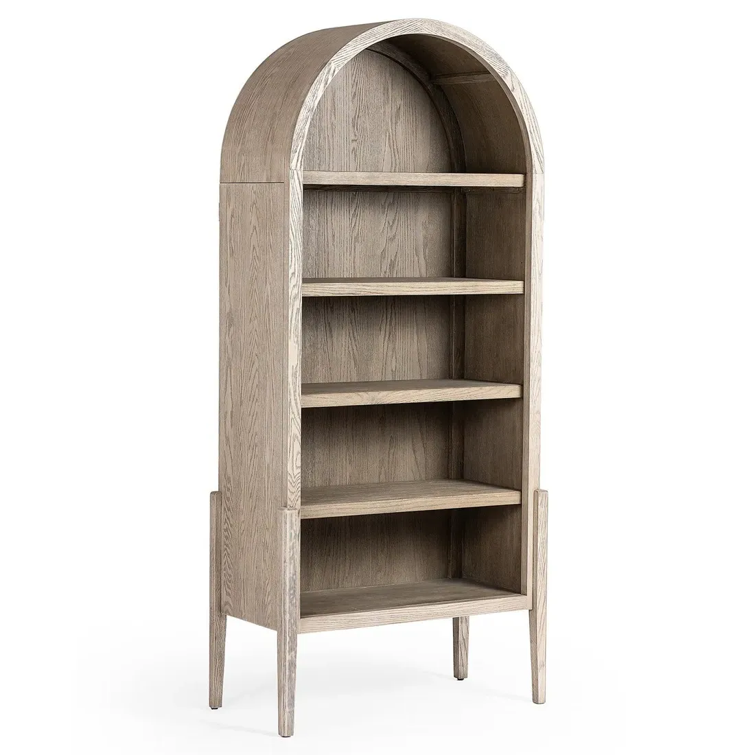 Ivan Arched Bookcase - White, Oak