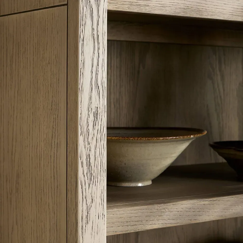 Ivan Arched Bookcase - White, Oak