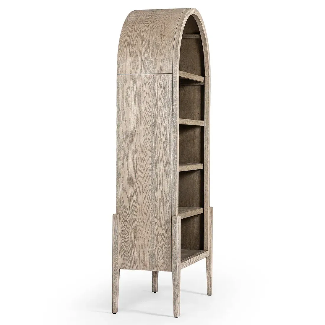 Ivan Arched Bookcase - White, Oak