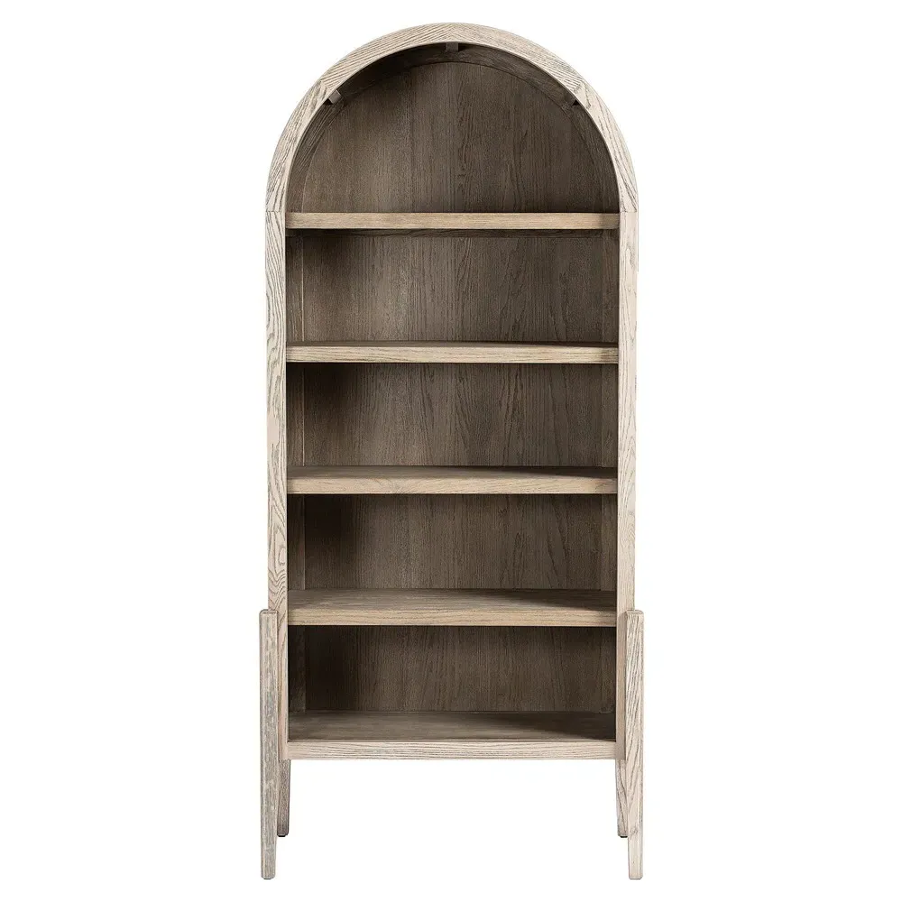 Ivan Arched Bookcase - White, Oak