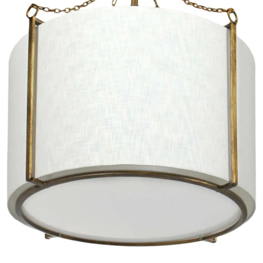 Ivan Industrial Large Pendant Light - White, Linen