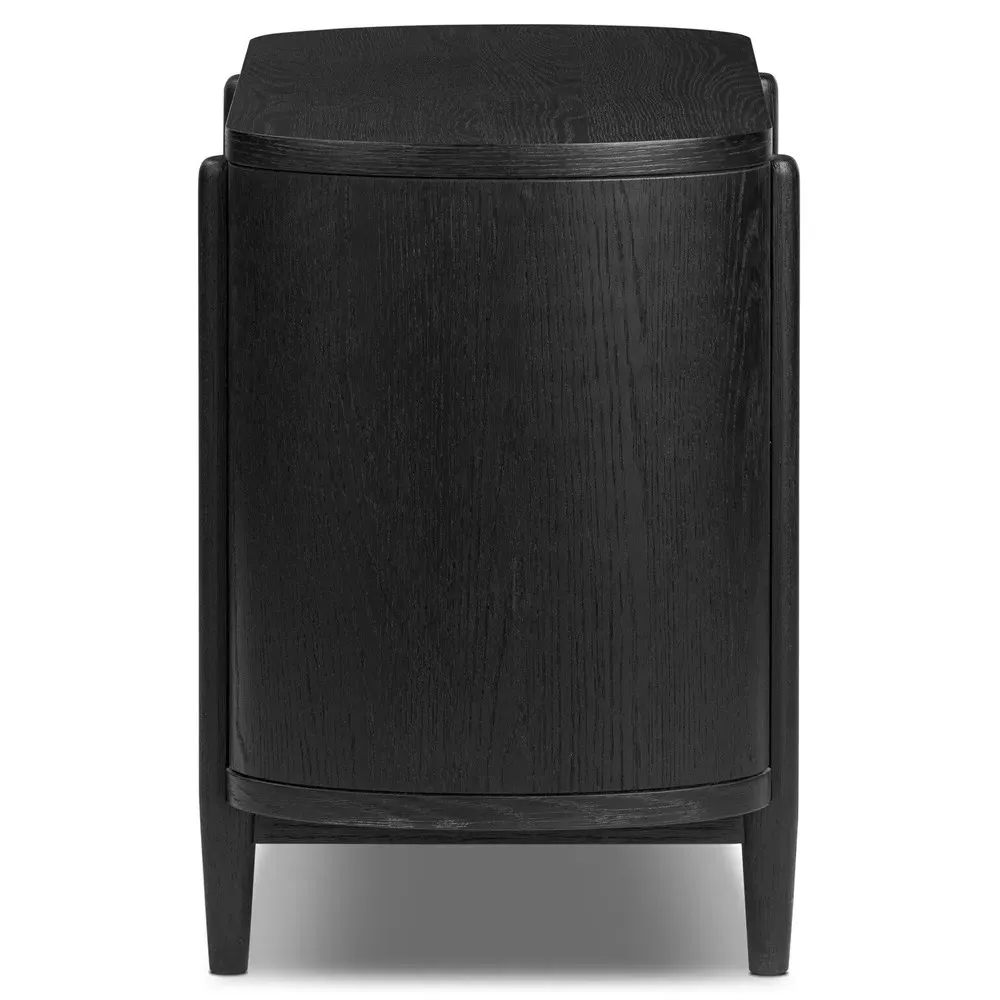 Ivan Nightstand with Storage - Black, Oak