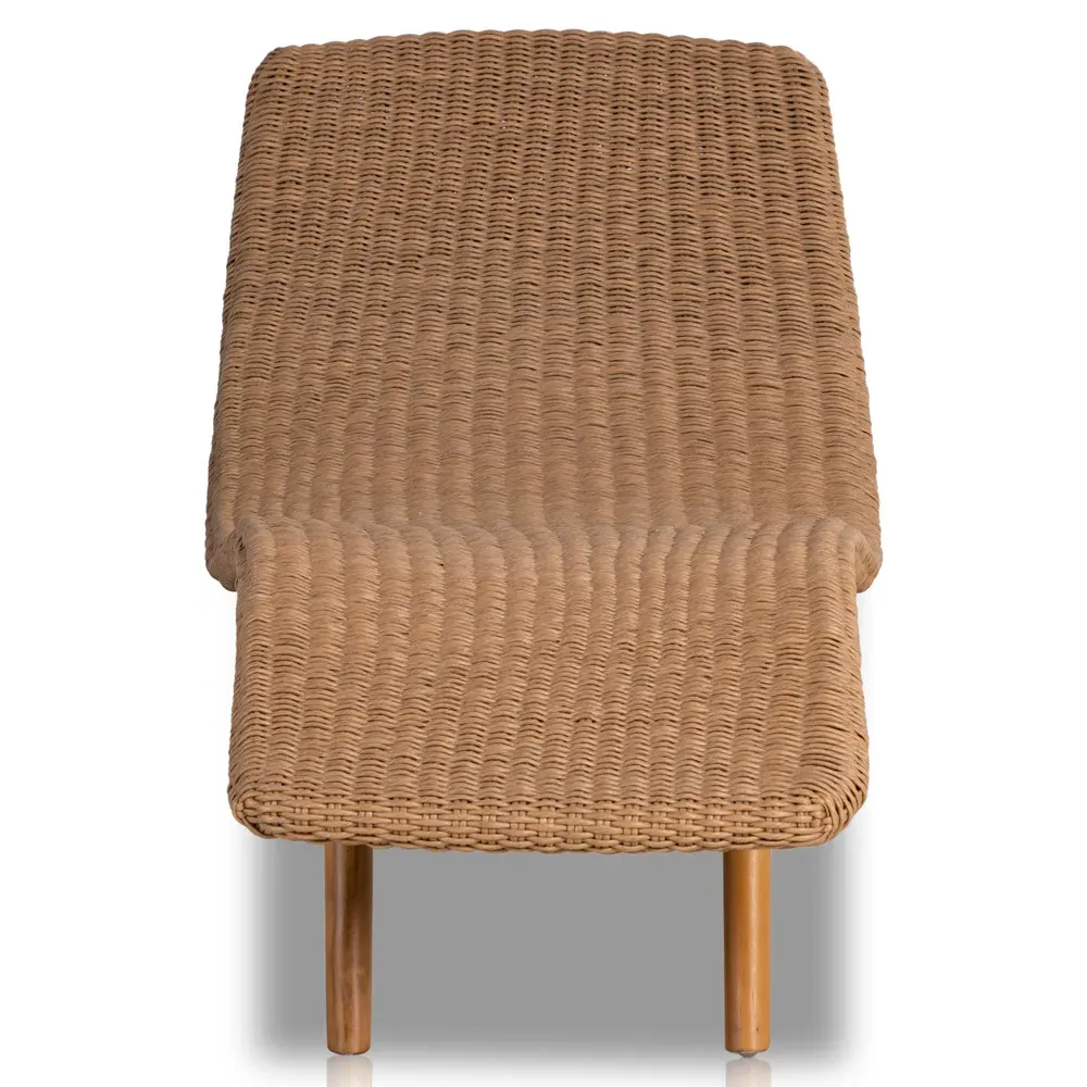 Ivanna Outdoor Chaise Lounge - Natural Brown, Teak