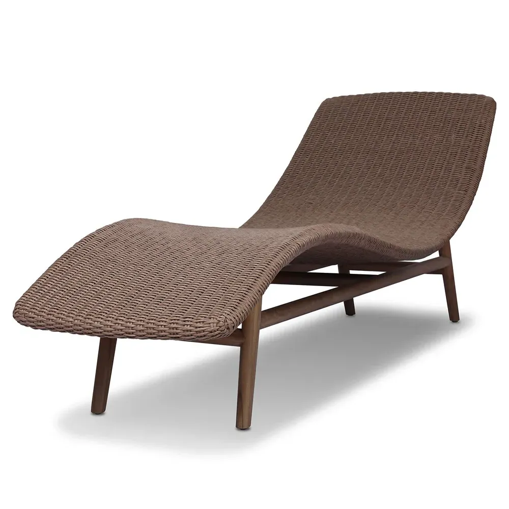 Ivanna Outdoor Chaise - Tan Brown, Teak