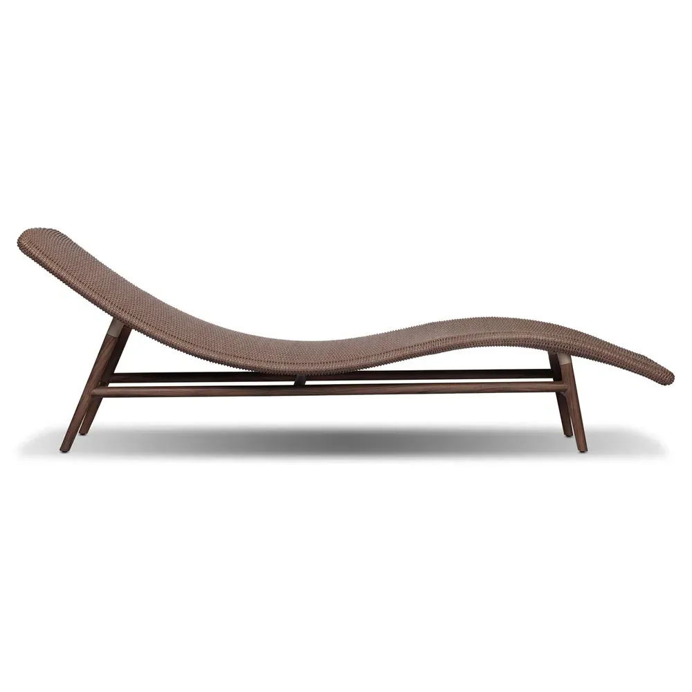 Ivanna Outdoor Chaise - Tan Brown, Teak