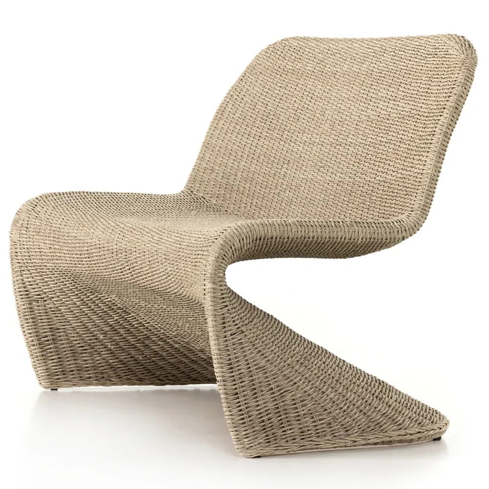 Ivanna Outdoor Dining Bench - White, Wicker