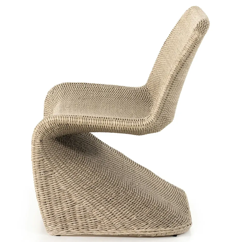 Ivanna Outdoor Dining Bench - White, Wicker