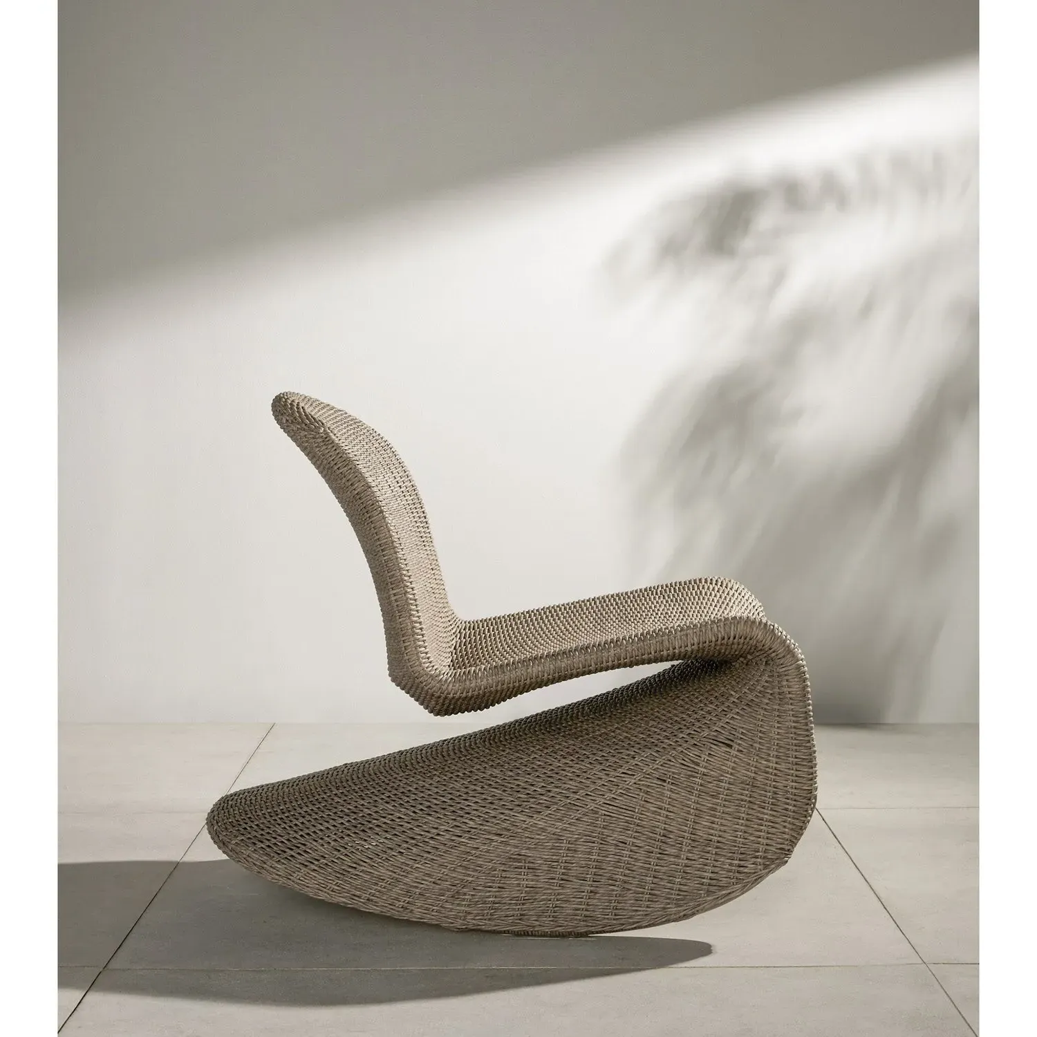 Ivanna Outdoor Rocking Chair - Beige, Wicker