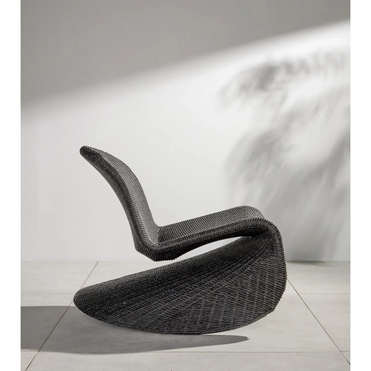 Ivanna Outdoor Rocking Chair - Black, Wicker