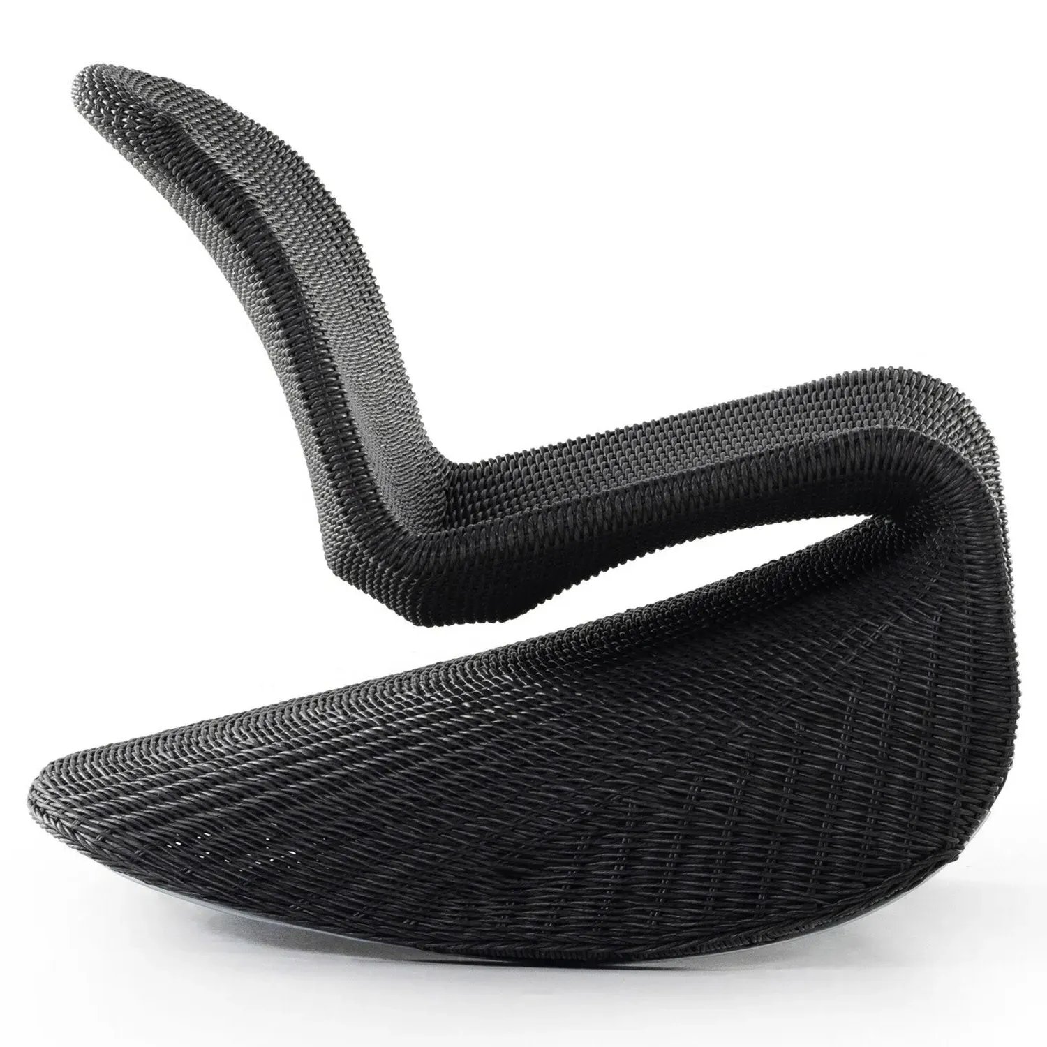 Ivanna Outdoor Rocking Chair - Black, Wicker