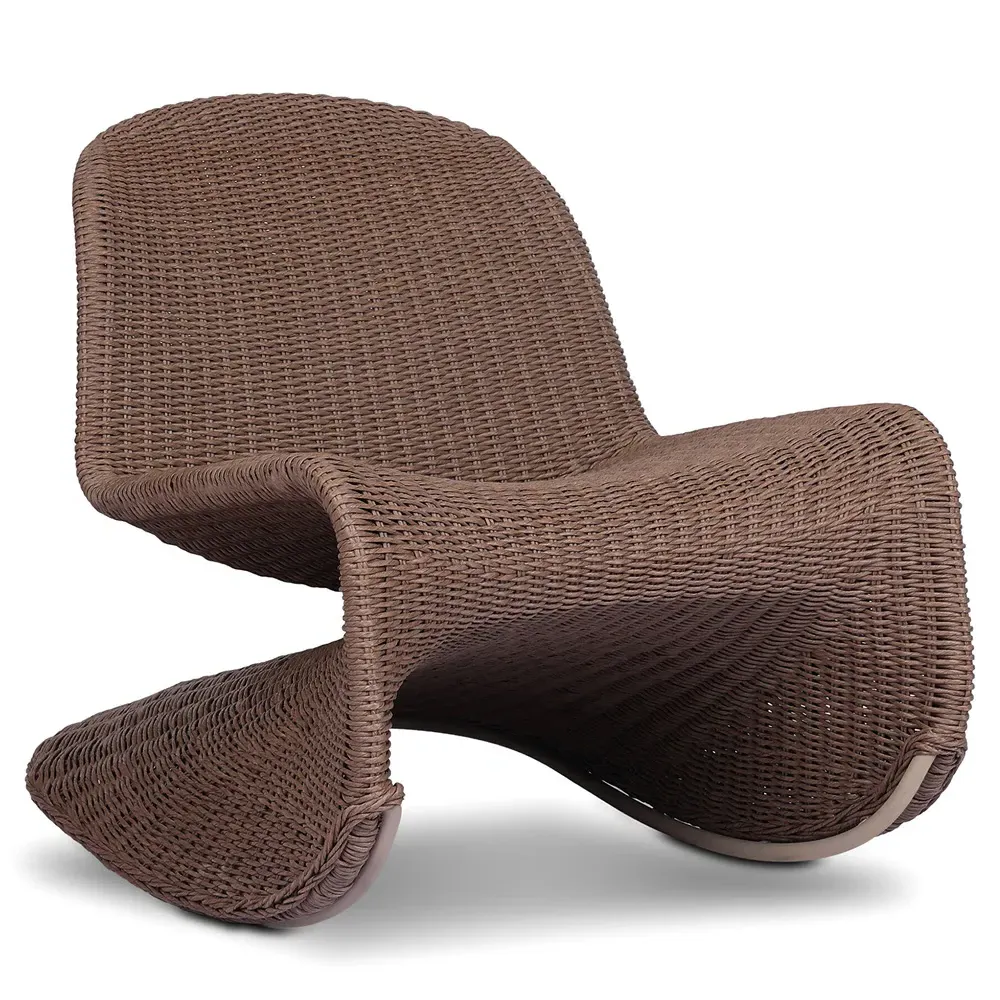 Ivanna Outdoor Rocking Chair - Dark Brown, Wicker