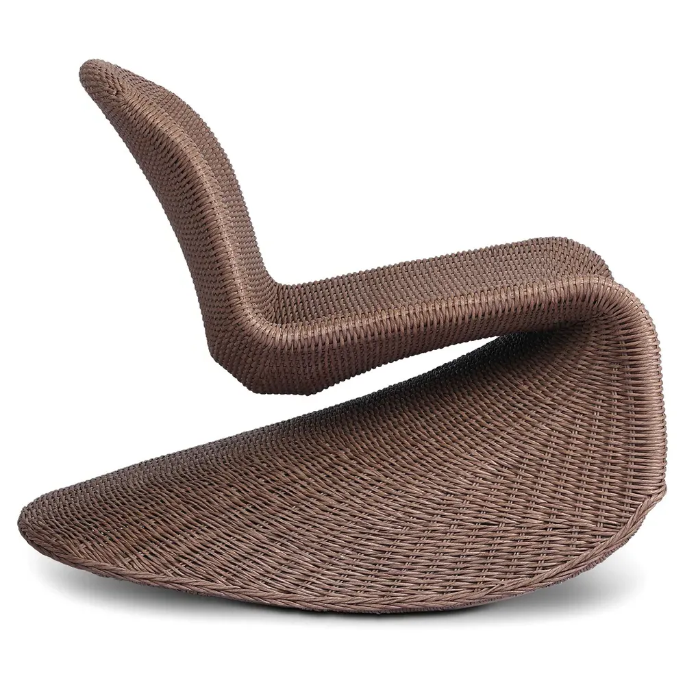 Ivanna Outdoor Rocking Chair - Dark Brown, Wicker