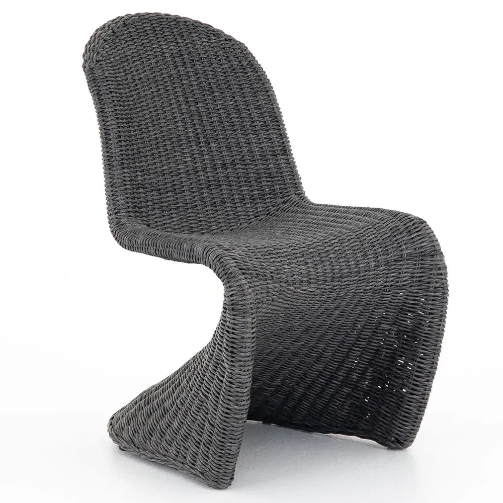 Ivanna Woven Outdoor Dining Chair - Black, Wicker