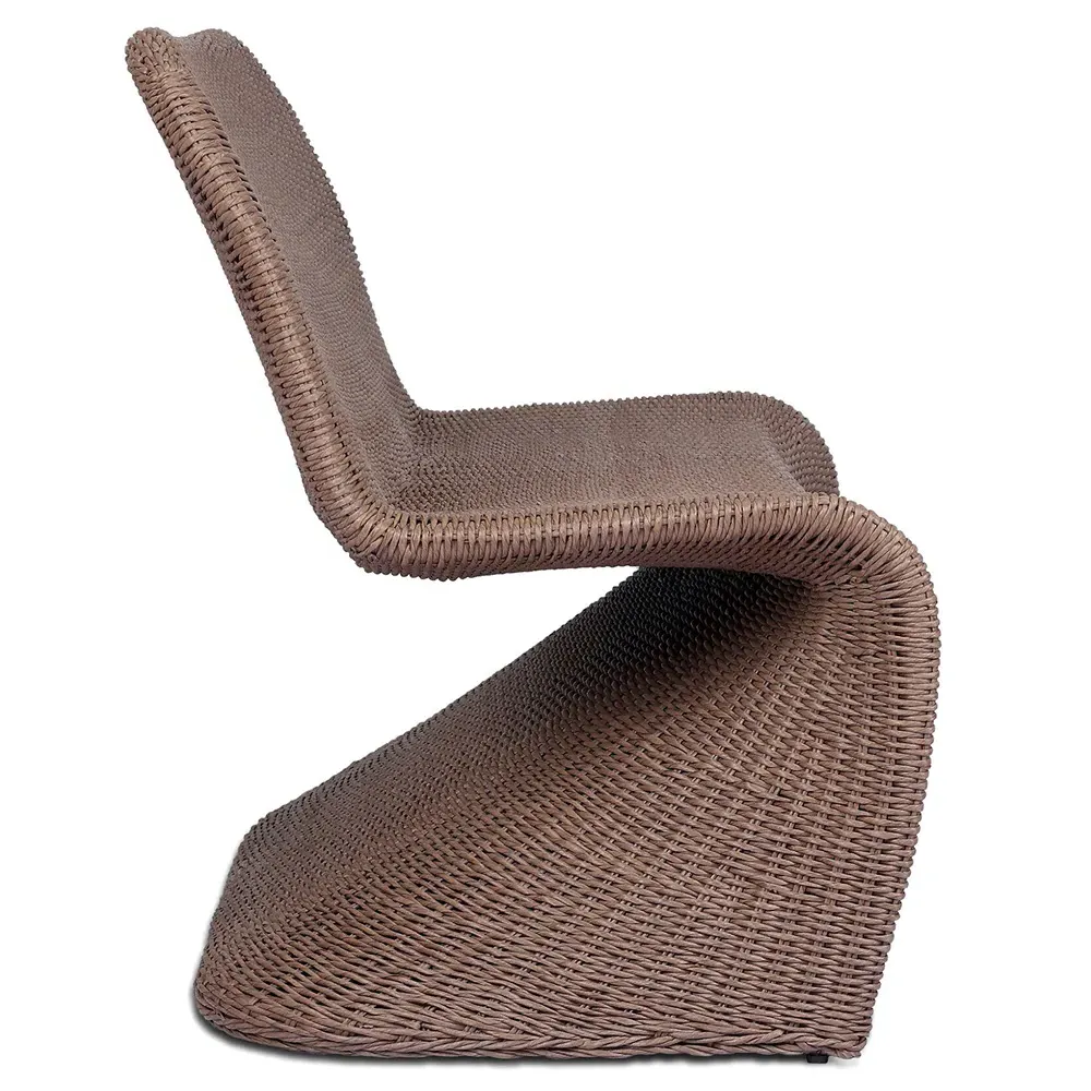 Ivanna Woven Wicker Outdoor Dining Bench - Dark Brown