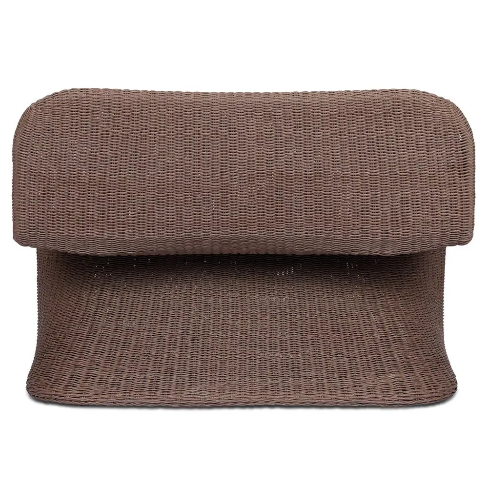 Ivanna Woven Wicker Outdoor Dining Bench - Dark Brown