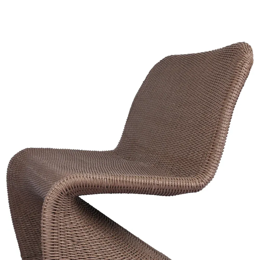 Ivanna Woven Wicker Outdoor Dining Bench - Dark Brown