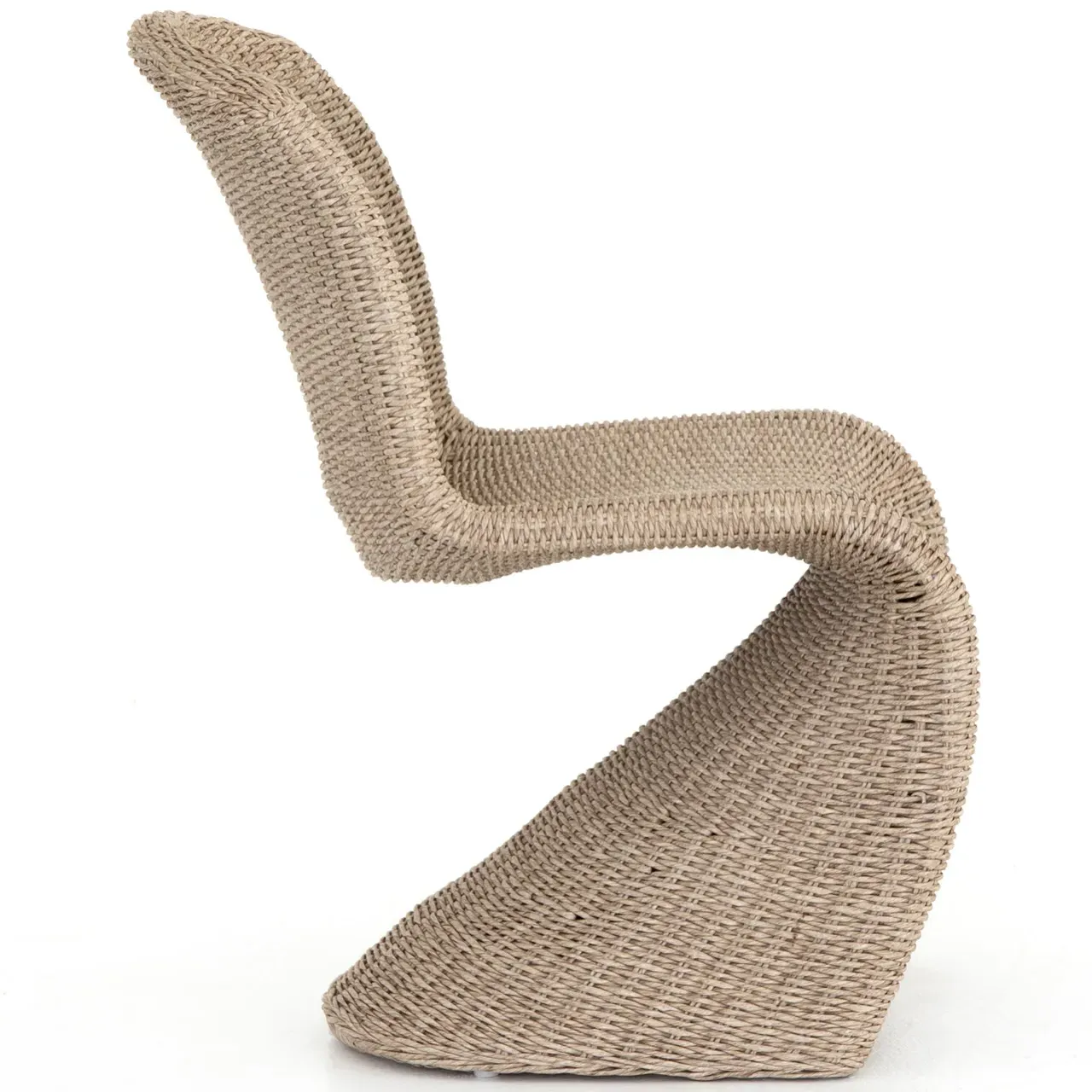 Ivanna Woven Wicker Outdoor Dining Side Chair - Beige