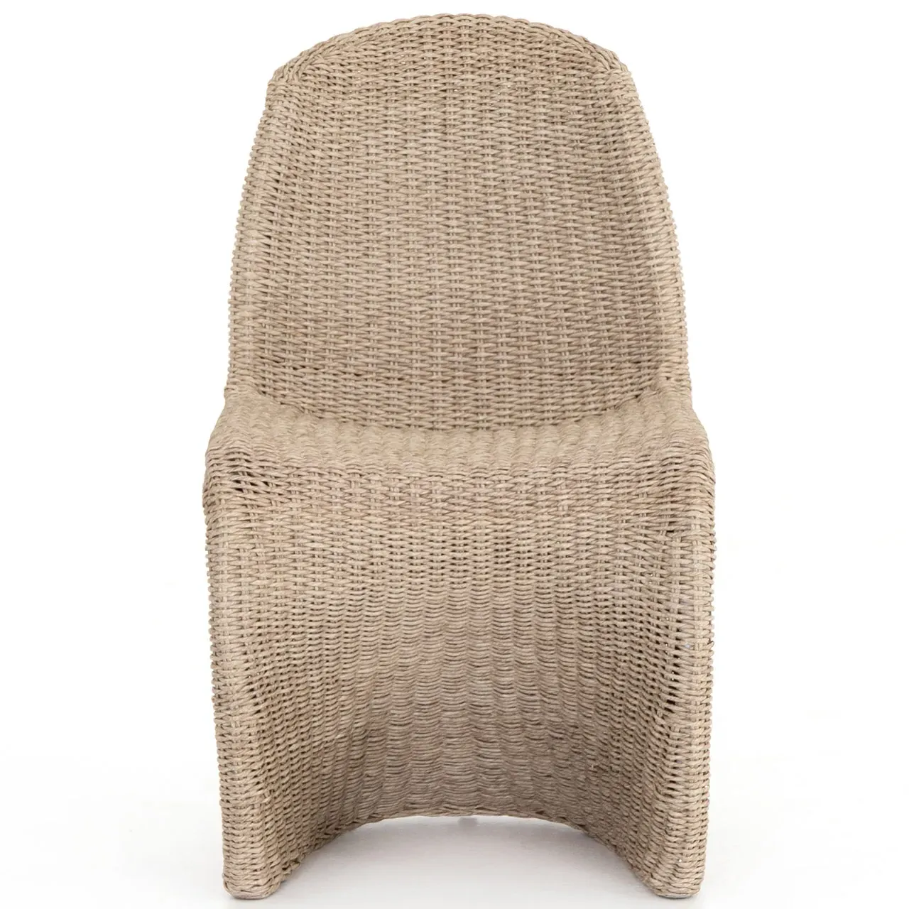 Ivanna Woven Wicker Outdoor Dining Side Chair - Beige