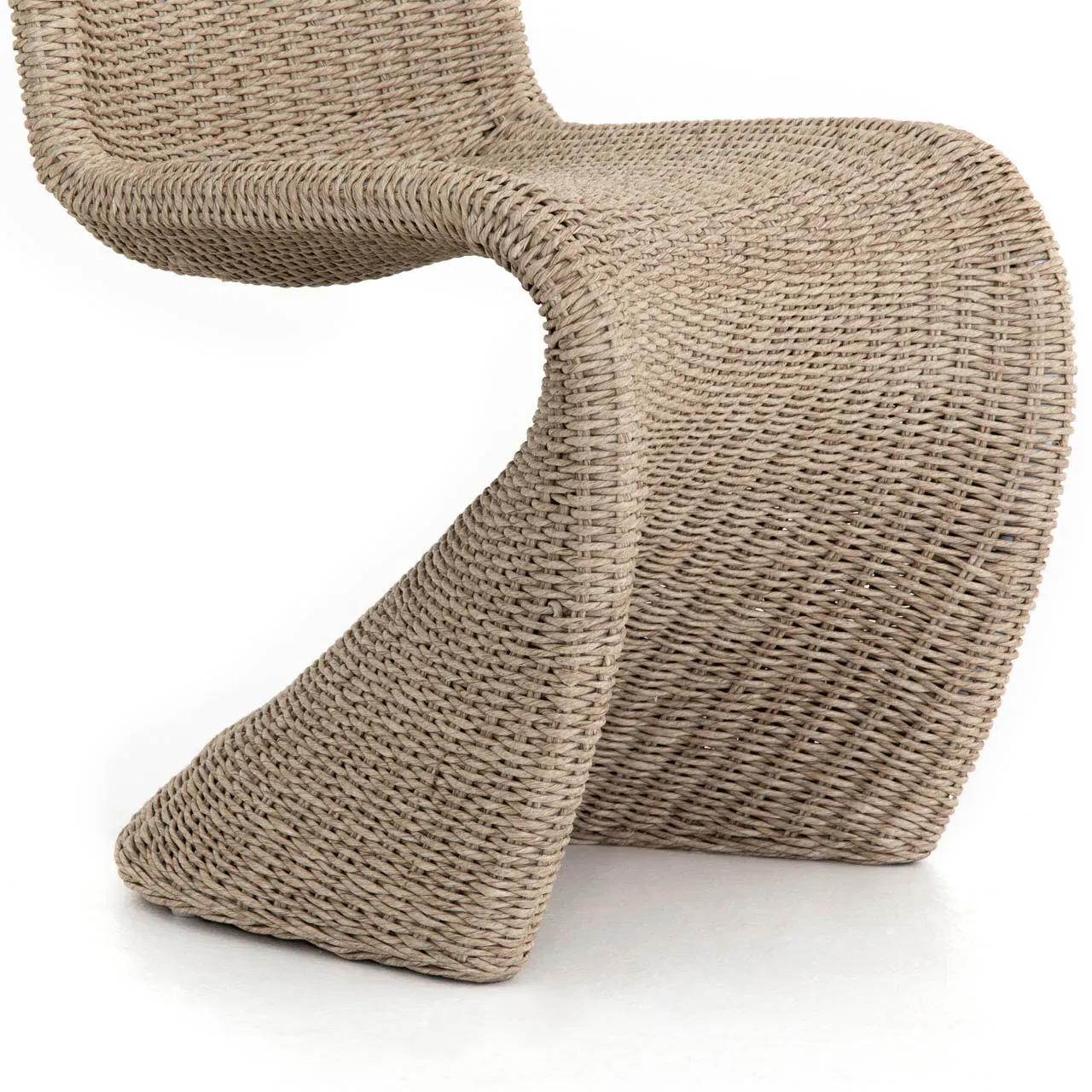 Ivanna Woven Wicker Outdoor Dining Side Chair - Beige