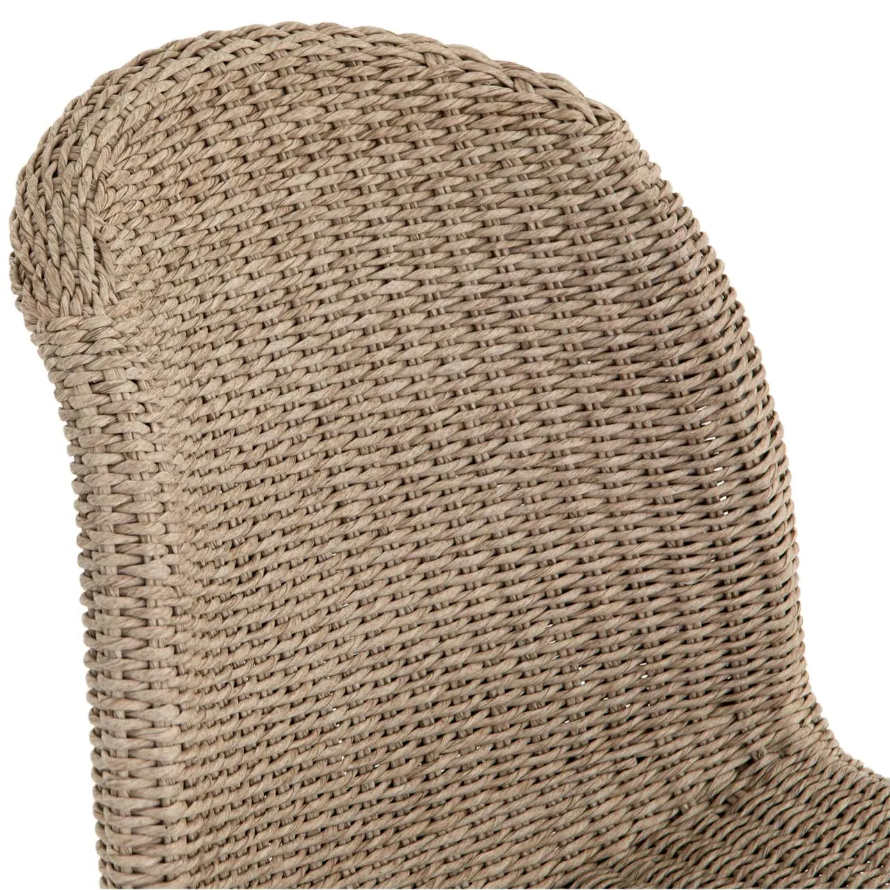 Ivanna Woven Wicker Outdoor Dining Side Chair - Beige