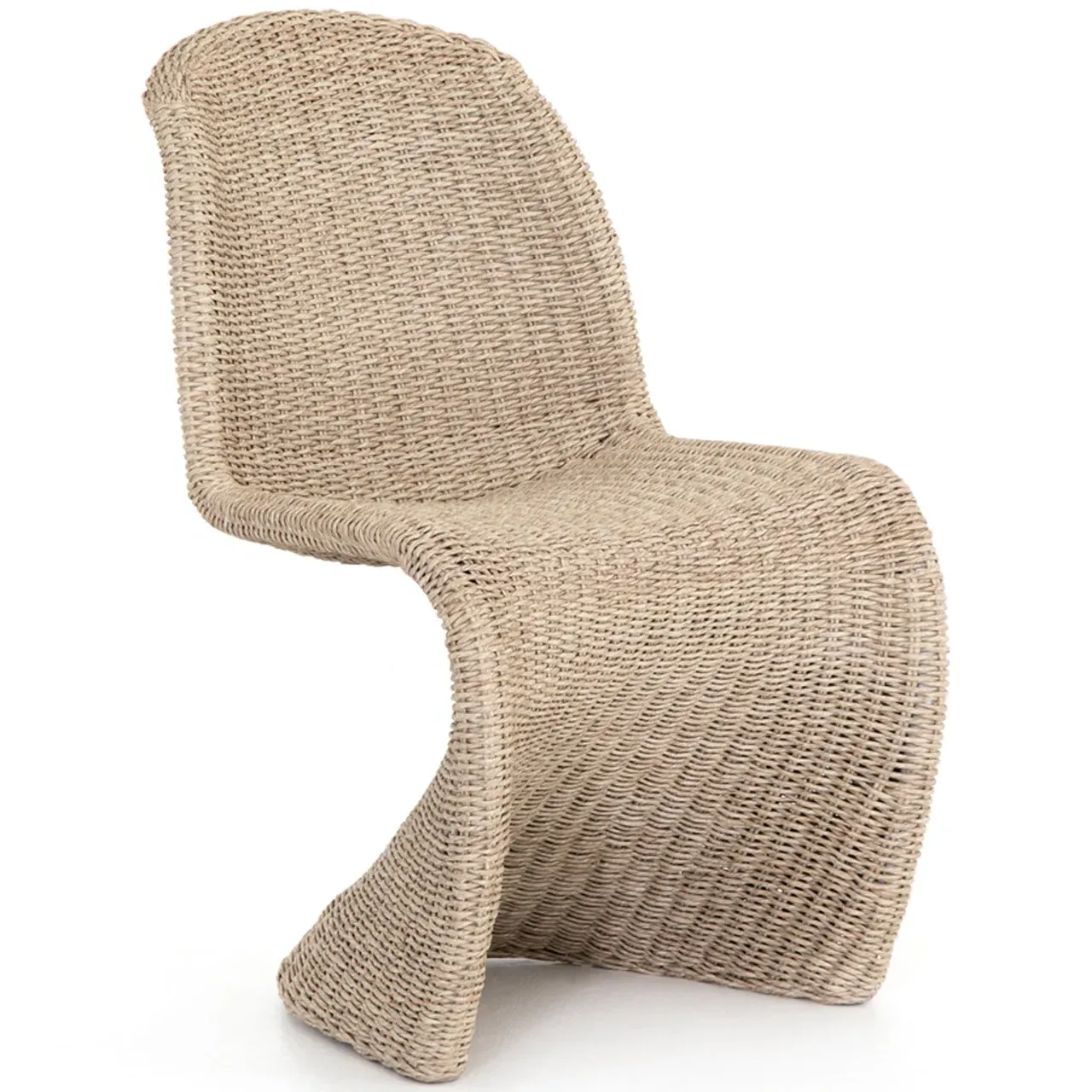 Ivanna Woven Wicker Outdoor Dining Side Chair - Beige image
