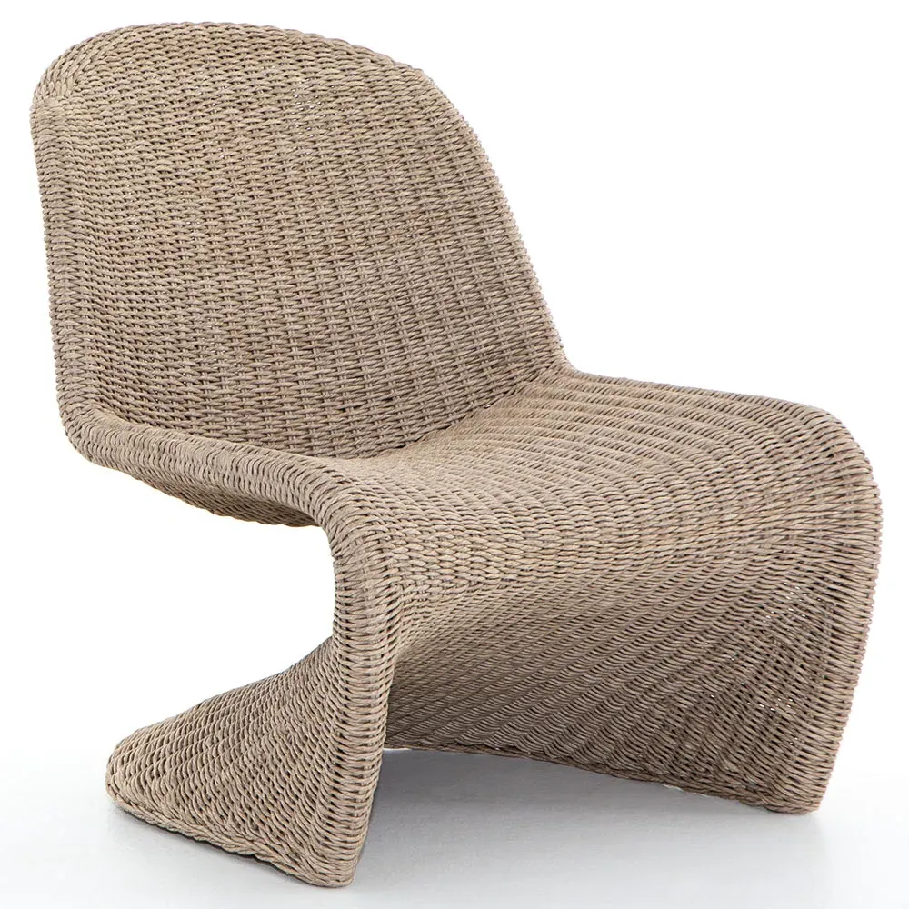 Ivanna Woven Wicker Outdoor Lounge Chair - Beige