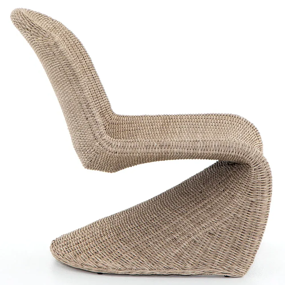 Ivanna Woven Wicker Outdoor Lounge Chair - Beige