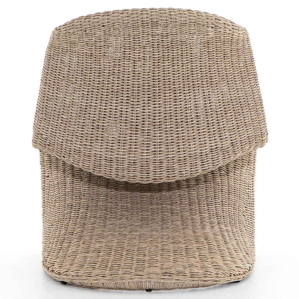 Ivanna Woven Wicker Outdoor Lounge Chair - Beige