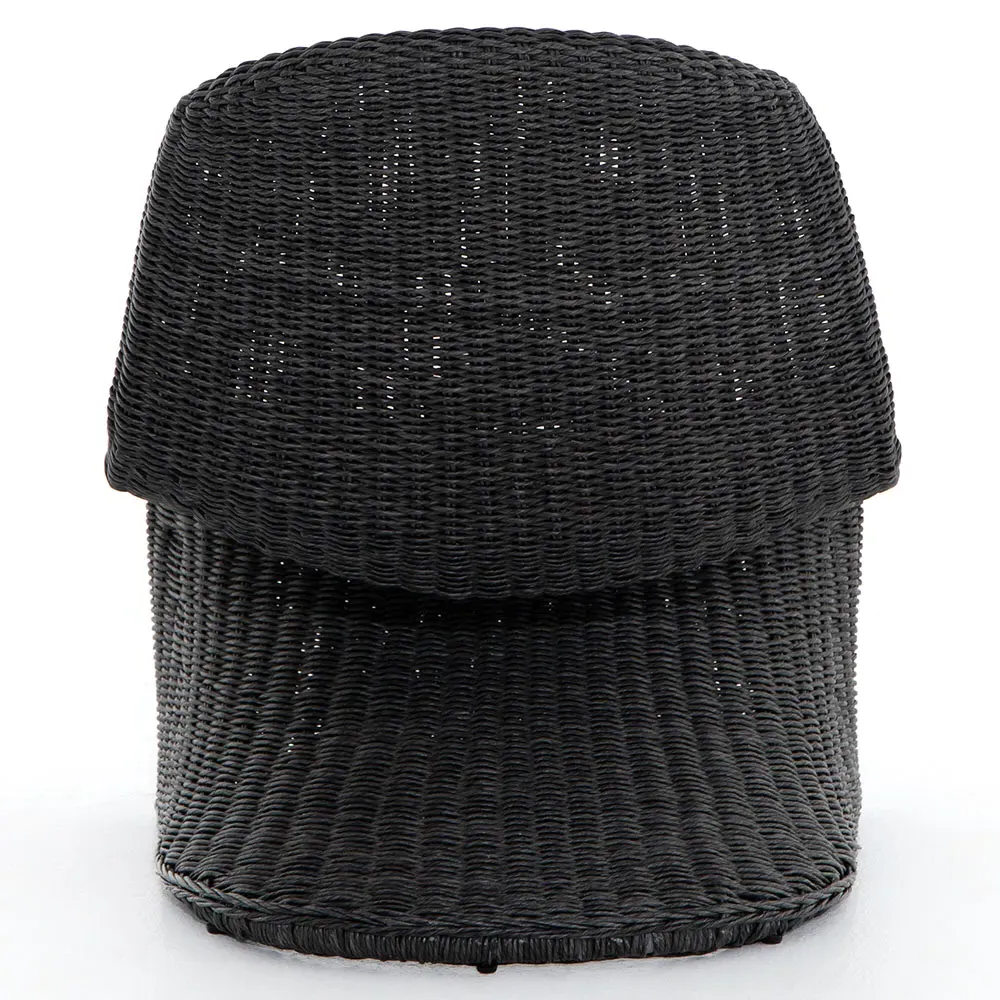 Ivanna Woven Wicker Outdoor Lounge Chair - Black