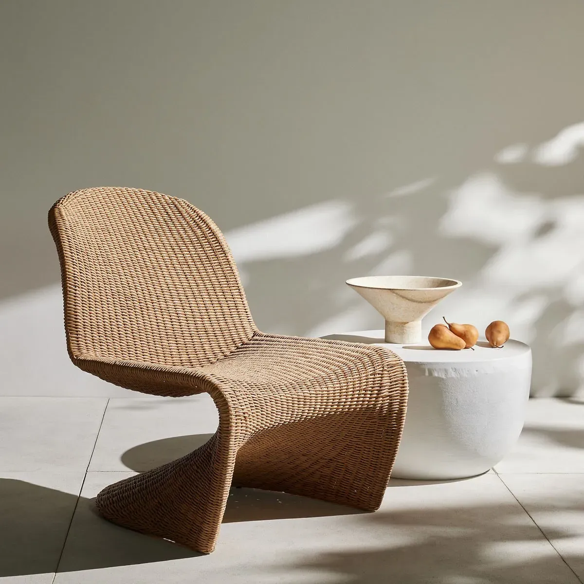 Ivanna Woven Wicker Outdoor Lounge Chair - Brown