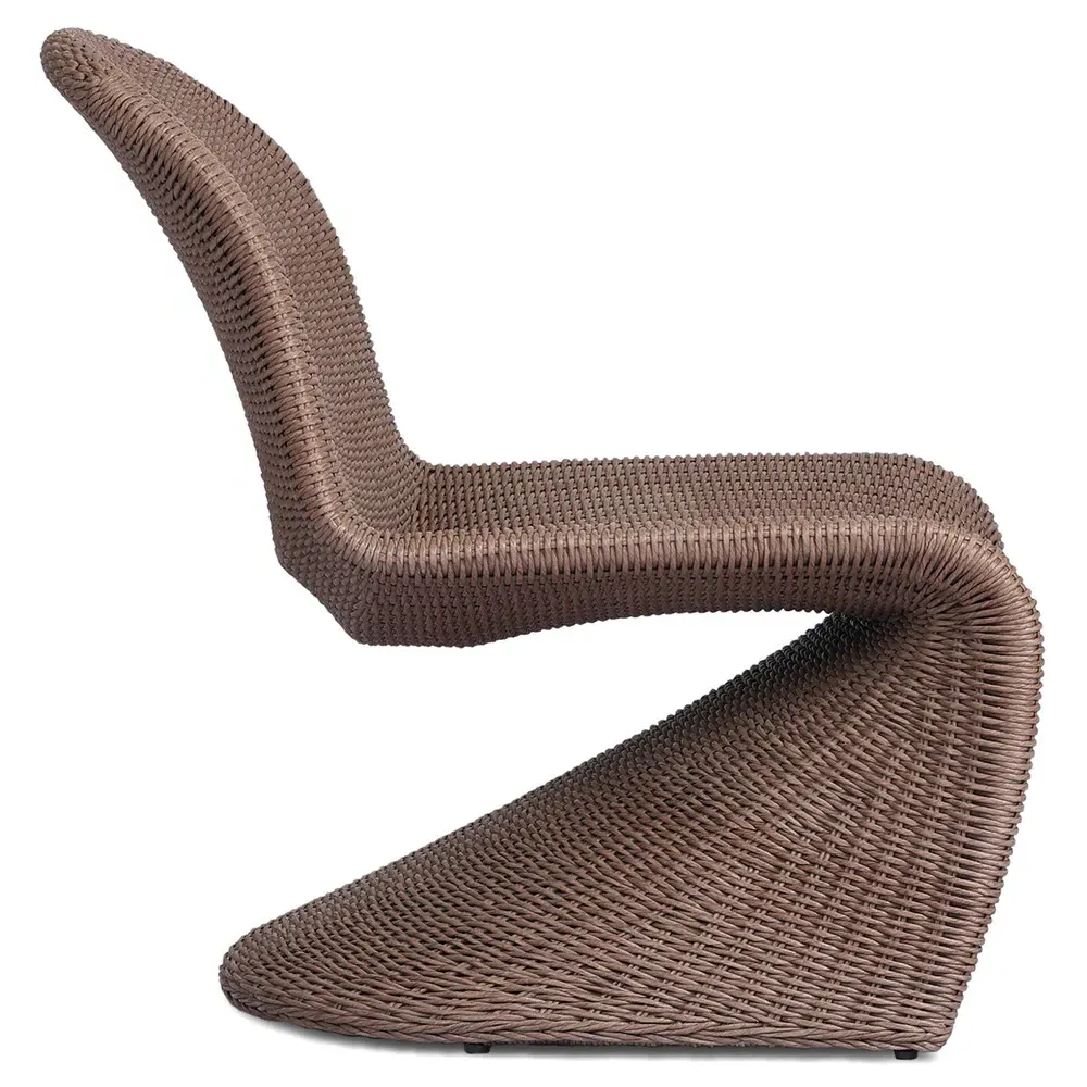 Ivanna Woven Wicker Outdoor Lounge Chair - Dark Brown