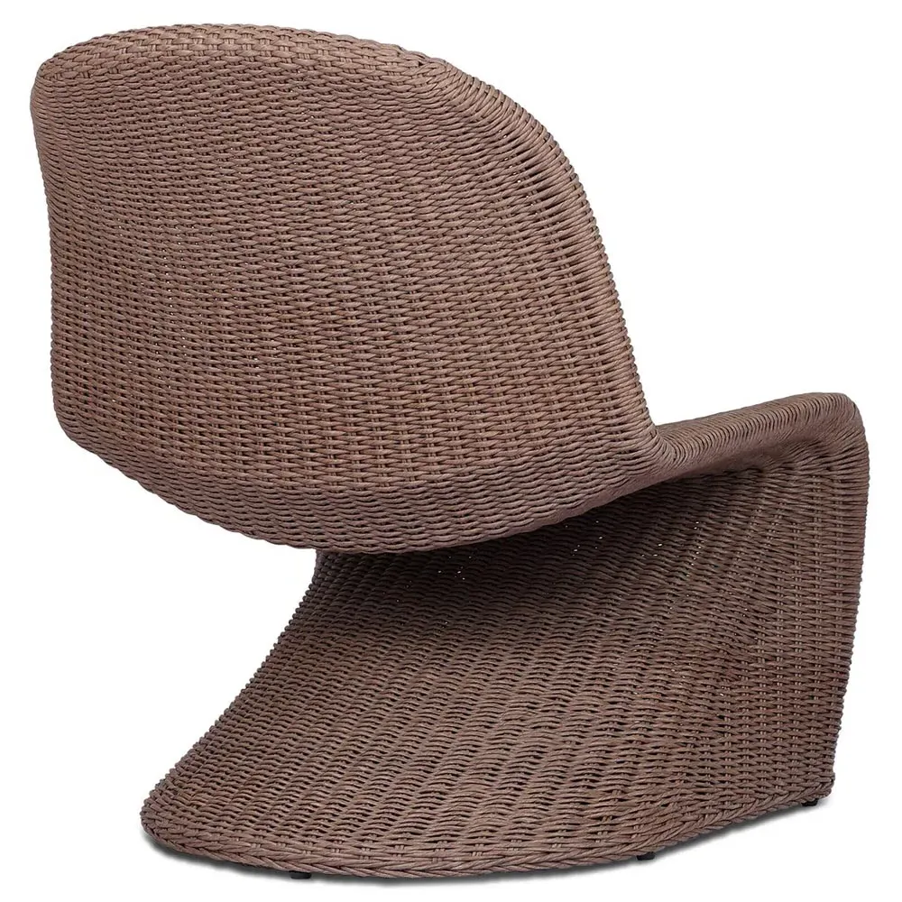 Ivanna Woven Wicker Outdoor Lounge Chair - Dark Brown