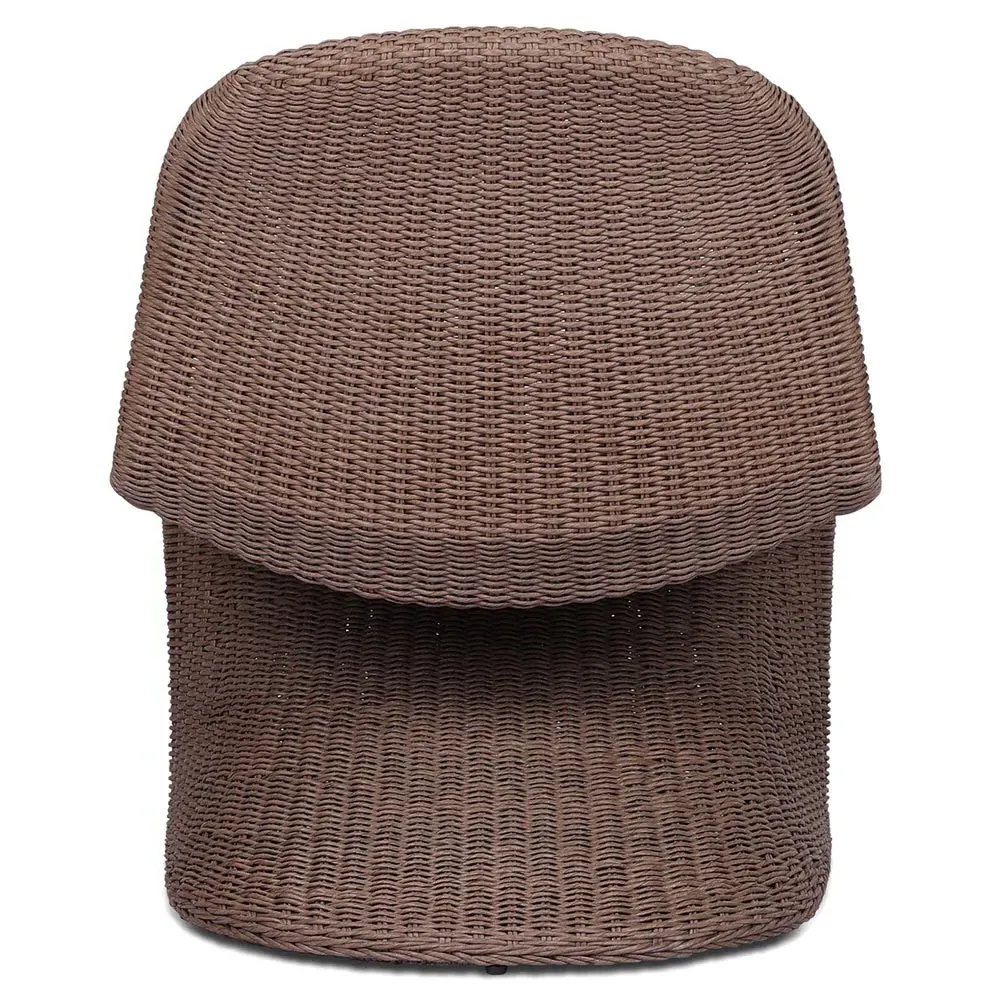 Ivanna Woven Wicker Outdoor Lounge Chair - Dark Brown